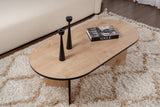 Coffee tables - Coffee table oak black melamine arc shape Koda 119x60 cm - Dimehouse