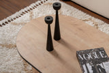 Coffee tables - Coffee table oak black melamine arc shape Koda 119x60 cm - Dimehouse