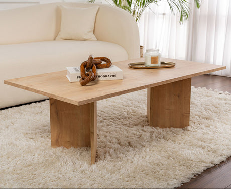 Coffee tables - Rectangular Coffee Table Siban Sapphire Oak look - 119x60 cm - Dimehouse