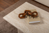 Coffee tables - Rectangular coffee table travertine melamine Sabin 119x60 cm - Dimehouse