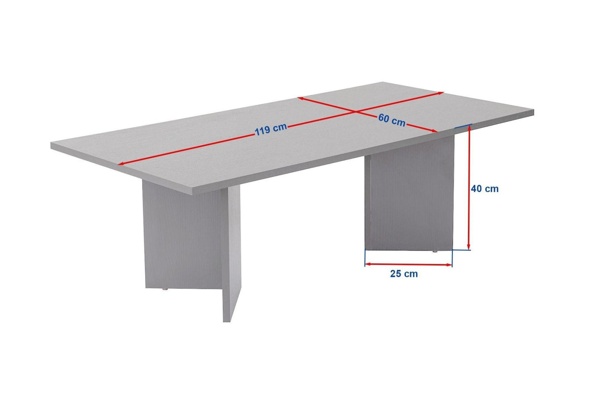 Coffee tables - Rectangular coffee table travertine melamine Sabin 119x60 cm - Dimehouse