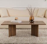 Coffee tables - Rectangular Coffee Table Siban Walnut wood look - 119x60 cm - Dimehouse