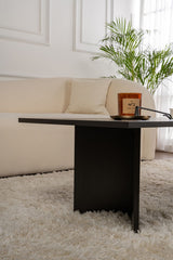 Coffee tables - Rectangular Coffee Table Siban Black wood look - 119x60 cm - Dimehouse