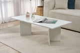 Coffee tables - Rectangular coffee table white melamine Sabin 119x60 cm - Dimehouse
