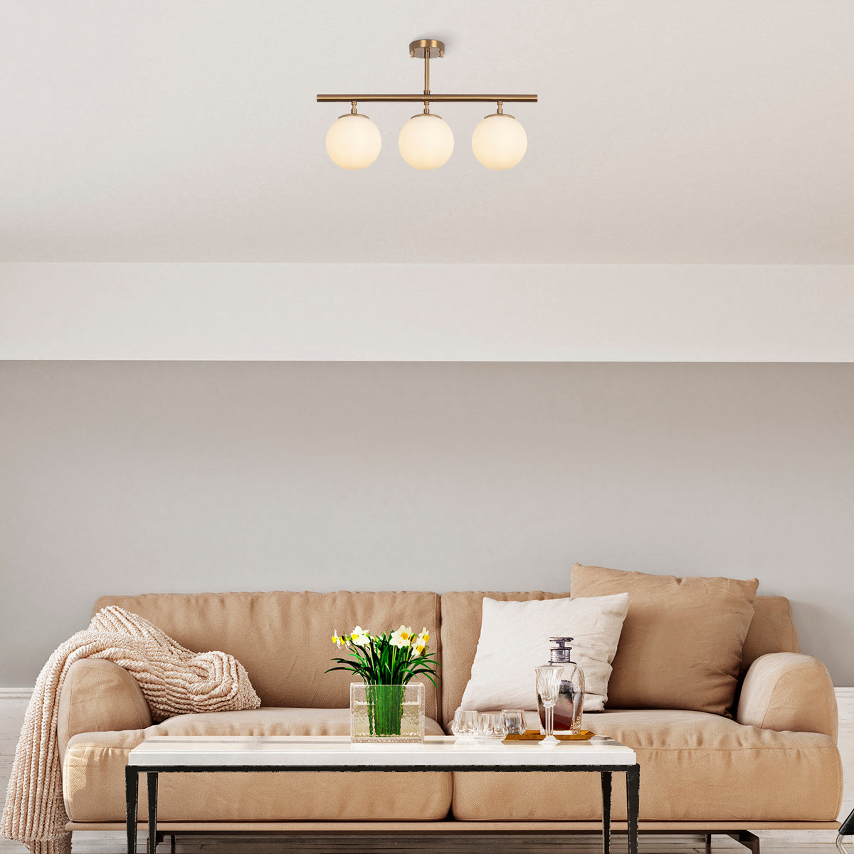 Hanging lamps - Hanging lamp 3 - light Bronze-colored Metal - Dimehouse