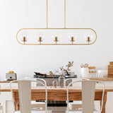 Hanging lamps - Hanging lamp 5 - lights Gold Clear Glass Lucent - Dimehouse