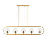 Hanging lamps - Hanging lamp 5 - lights Gold Clear Glass Lucent - Dimehouse