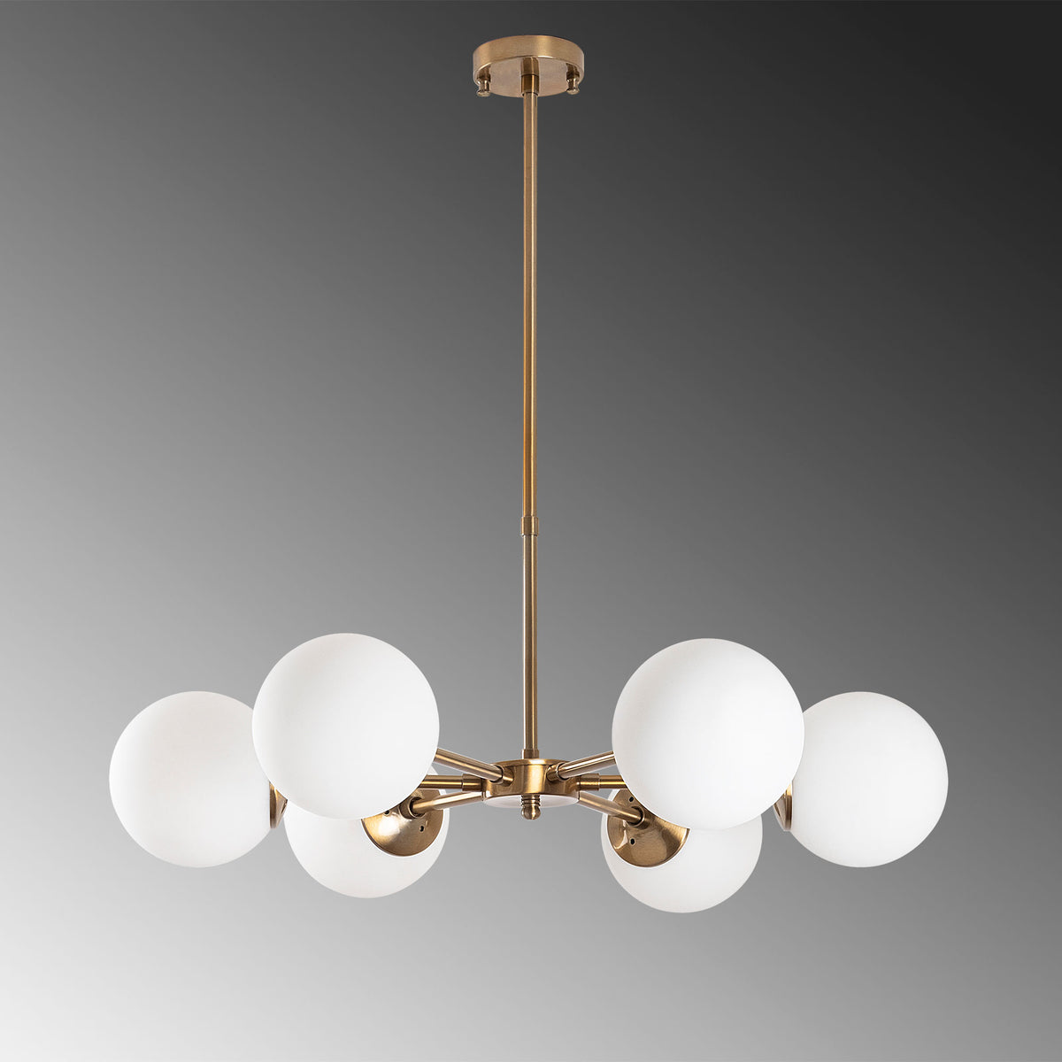 Hanging lamps - Hanging lamp 6 - light Bronze colored with White Shade Metal Flint - Dimehouse