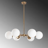 Hanging lamps - Hanging lamp 6 - light Bronze colored with White Shade Metal Flint - Dimehouse