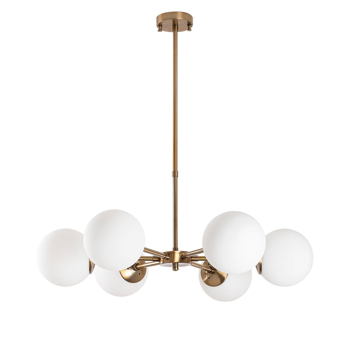 Hanging lamps - Hanging lamp 6 - light Bronze colored with White Shade Metal Flint - Dimehouse