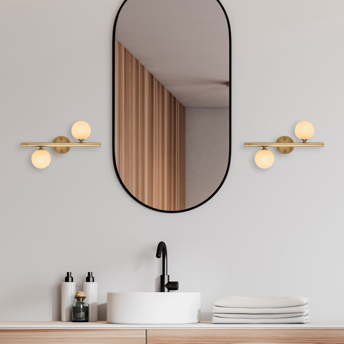 Wall lamps - Wall lamp Gold Glass Helios - Dimehouse