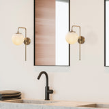 Wall lamps - Wall lamp Bronze-colored Beige Glass Brim - Dimehouse