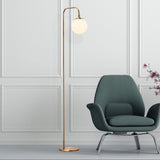 Floor Lamps - Floor Lamp Bronze Beige Glass Brim - Dimehouse