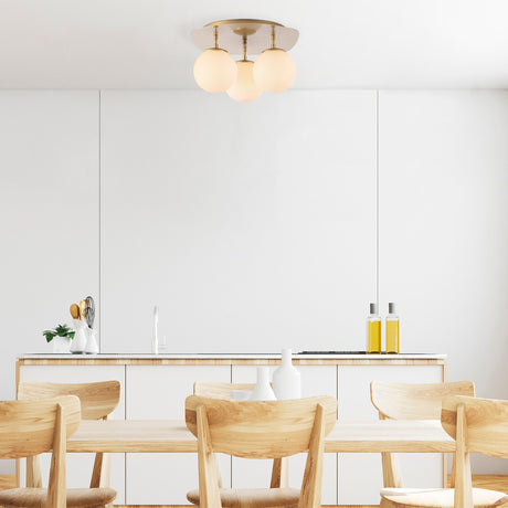 Ceiling lamps - Ceiling lamp 3 - lights Gold Glass Axel - Dimehouse
