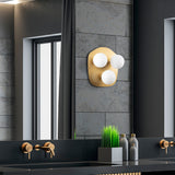 Wall lamps - Wall lamp 3 - lights Gold Glass Axel - Dimehouse