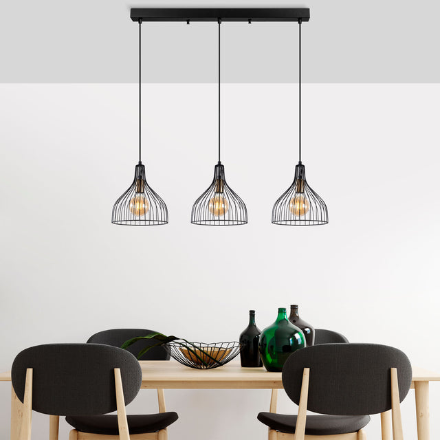 Hanging lamps - Hanging lamp 3 - lights Black Metal Vine - Dimehouse