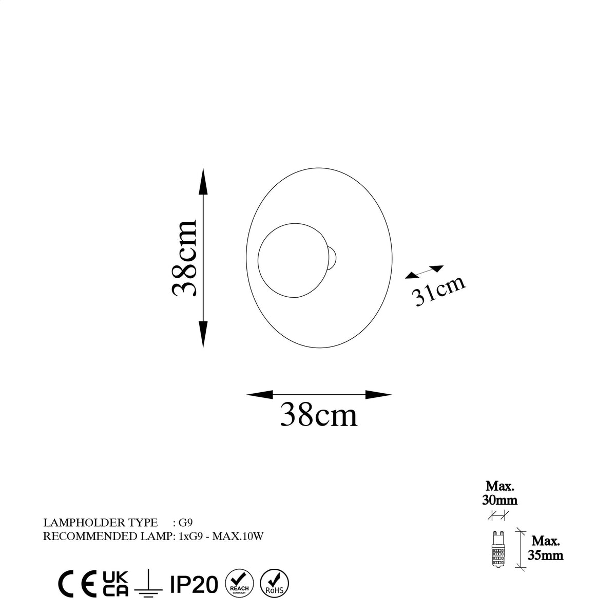 Wall lamps - Wall lamp Copper-colored 38 cm Metal Elevate - Dimehouse