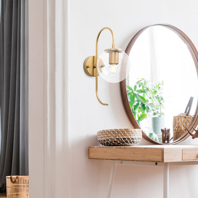 Wall lamps - Wall lamp Gold Clear Glass Lucent - Dimehouse