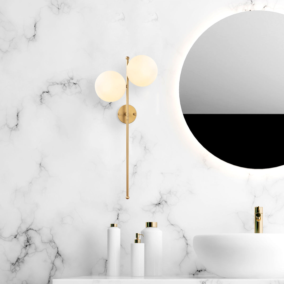 Wall lamps - Wall lamp 2 - lights Gold Glass Radiance - Dimehouse