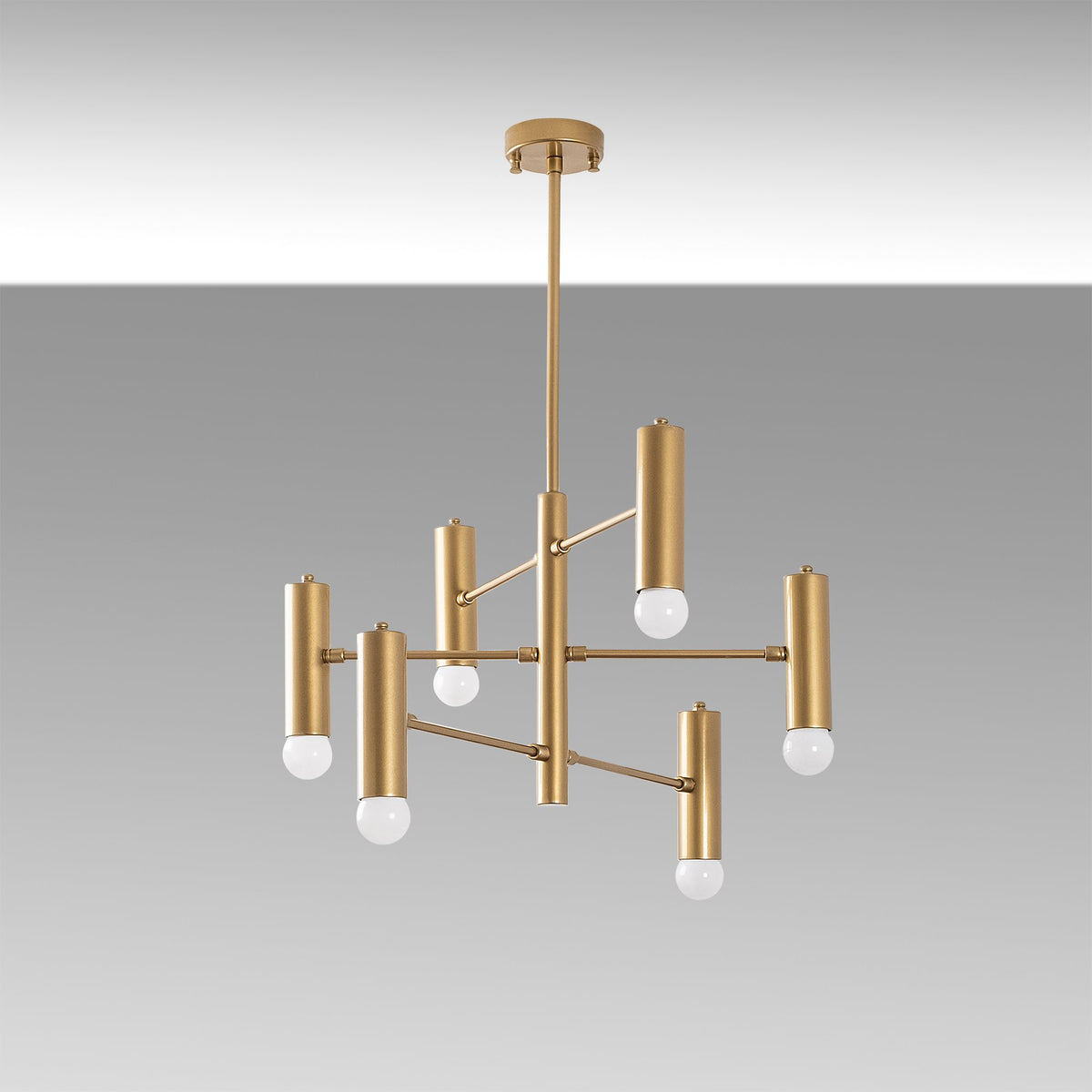 Hanging lamps - Hanging lamp 6 - lights Gold Metal Arctic - Dimehouse