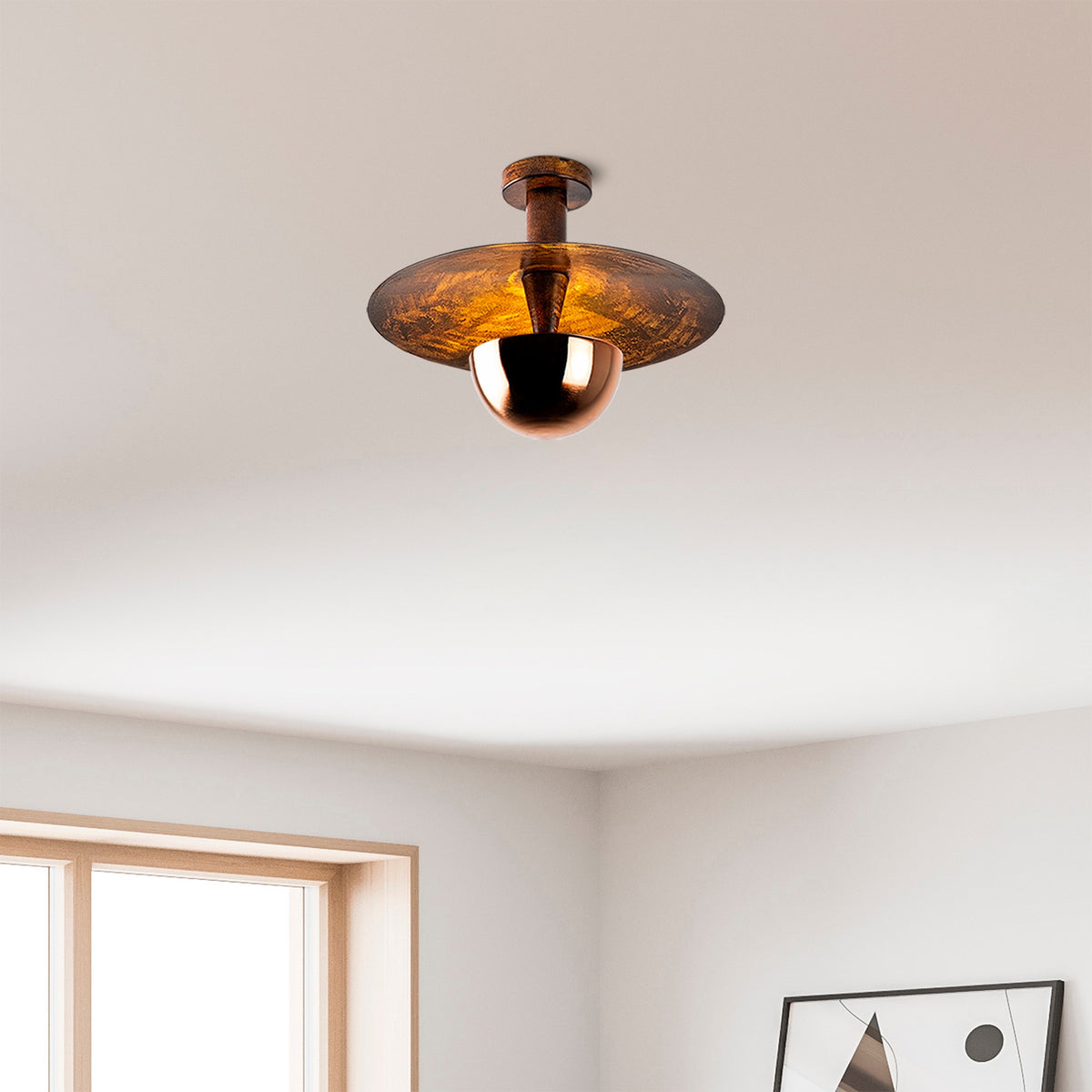 Ceiling lamps - Ceiling lamp 38 cm Copper-colored Metal Elevate - Dimehouse
