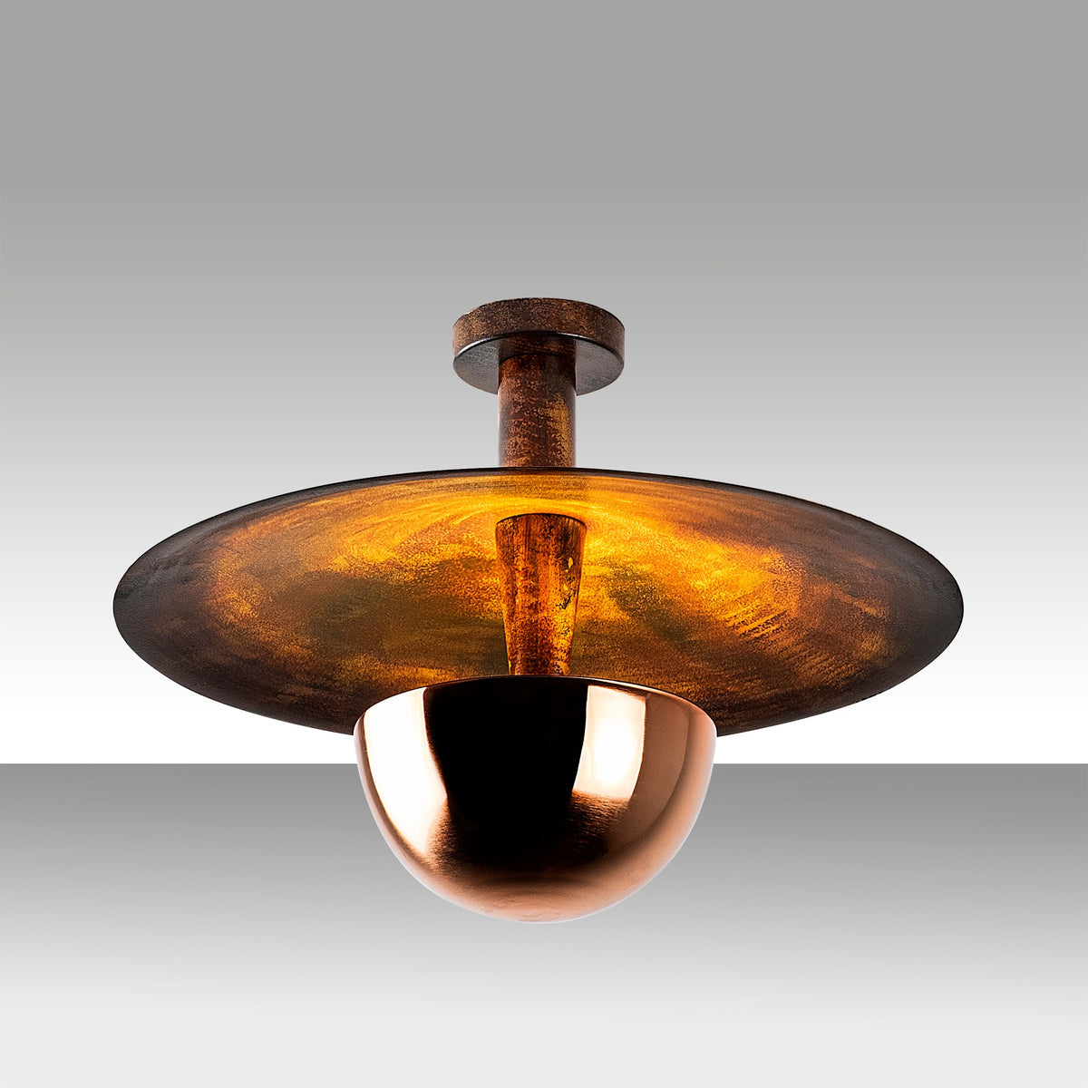 Ceiling lamps - Ceiling lamp 48 cm Copper-colored Metal Elevate - Dimehouse