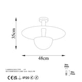 Ceiling lamps - Ceiling lamp 48 cm Copper-colored Metal Elevate - Dimehouse