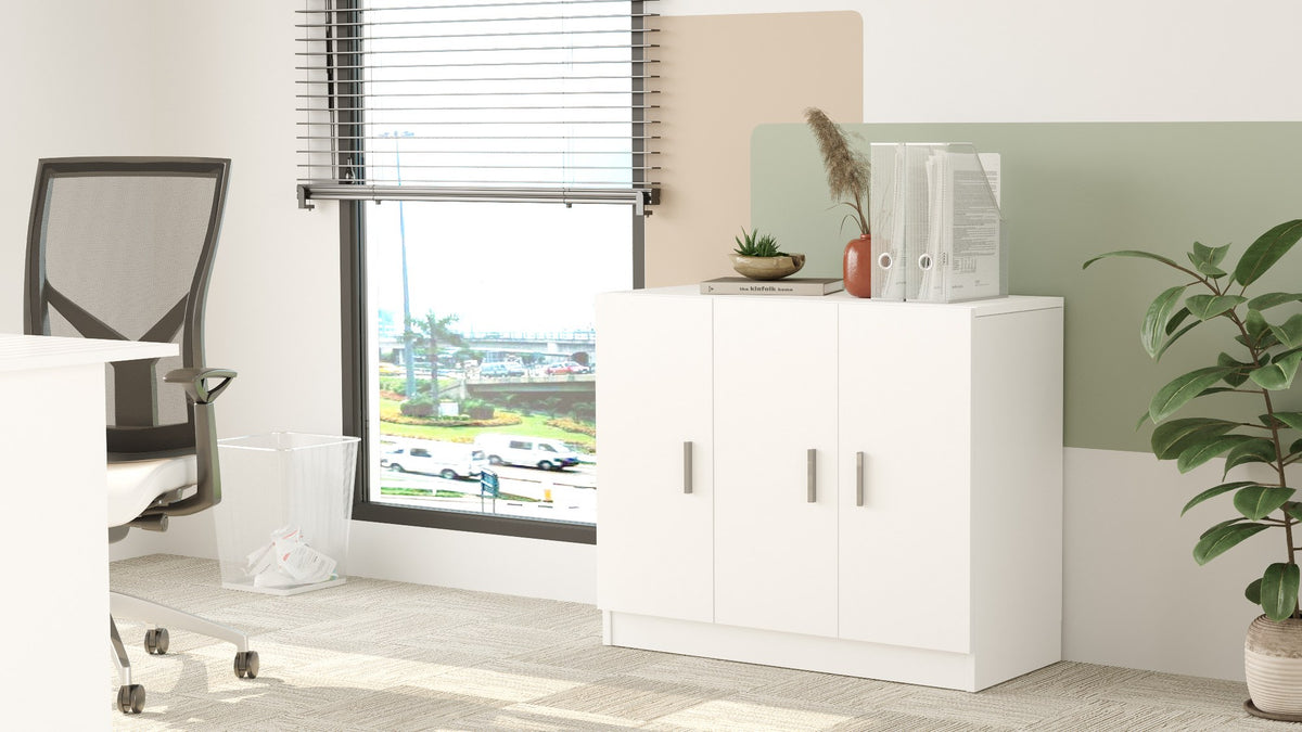 Wall cabinets - Wall cabinet Delta White Melamine 89.9x73.8x38.1 cm - Dimehouse