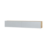 TV Furniture - Floating TV Furniture Turin Atlantic Pine White Melamine 180x29.6x31.6 cm - Dimehouse