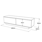 TV Furniture - TV Furniture Merida Black Melamine 140x38.2x35.5 cm - Dimehouse