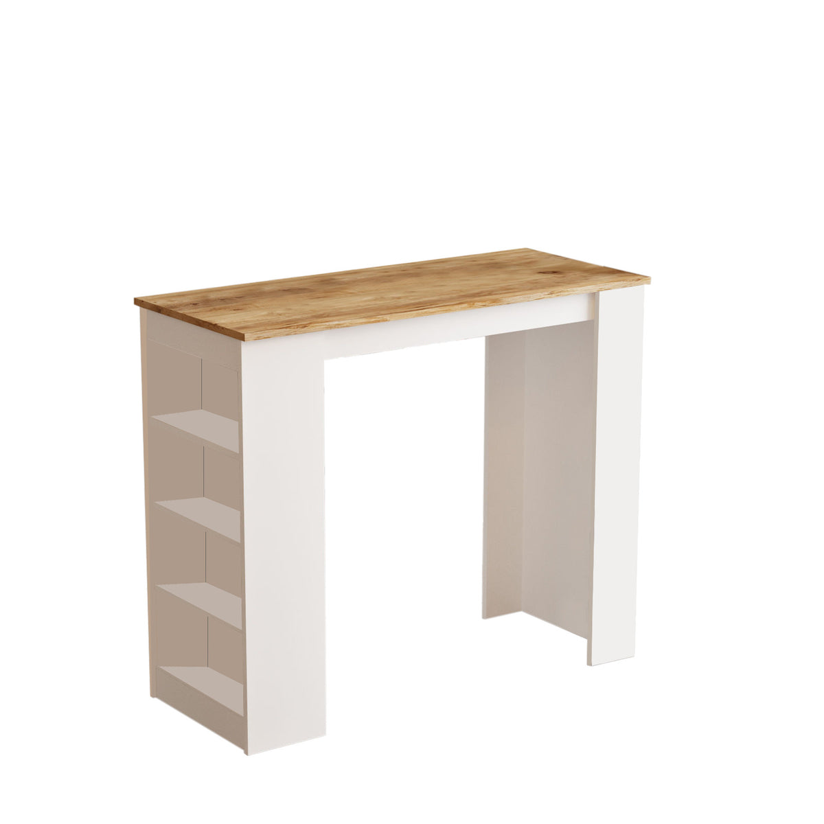 Bar tables - Bar table Paphos Atlantic Pine Wood White Melamine 120x101.8x51.6 cm - Dimehouse