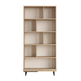 Bookcases - Bookcase Cosmos Walnut Oak Melamine 83.9x175.6x29.5 cm - Dimehouse