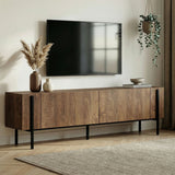 Nexus TV cabinet oak look black 180 cm Kafkas oak look / Black Melamine-coated wood