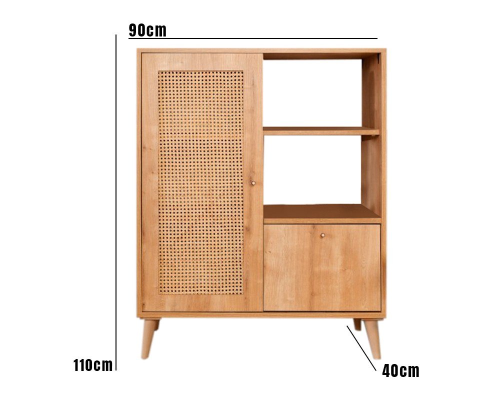 Wall cabinets - Wall cabinet Hazeran Multi Oak Beechwood 40x110x cm - Dimehouse