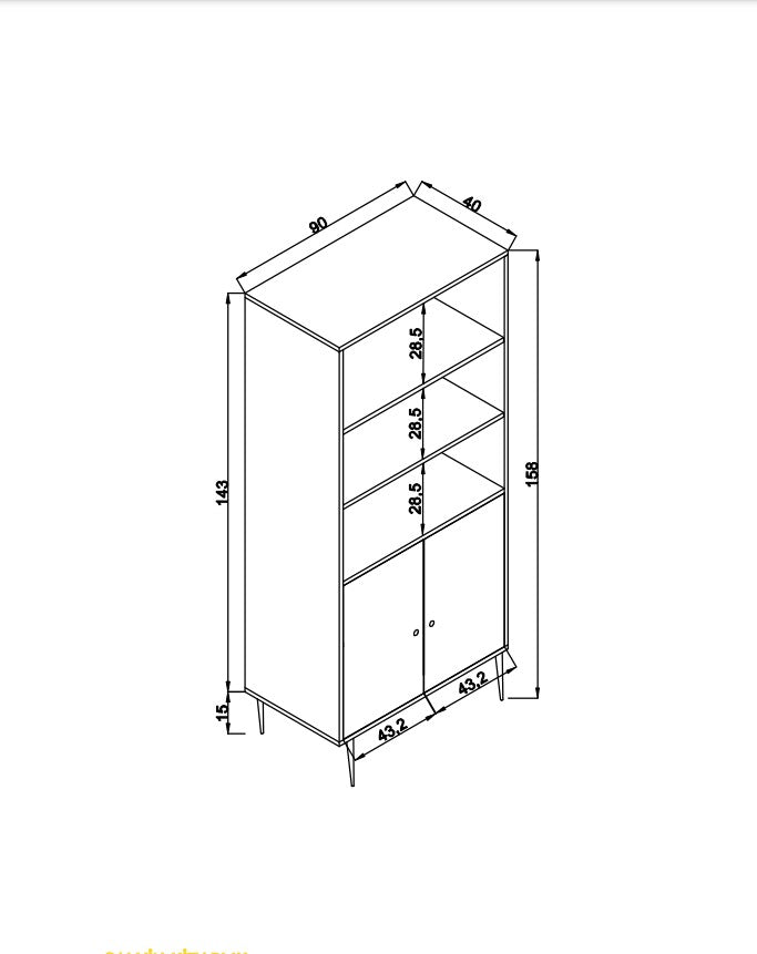 Bookcases - Bookcase Jut Oak Beechwood 40x110x90 cm - Dimehouse