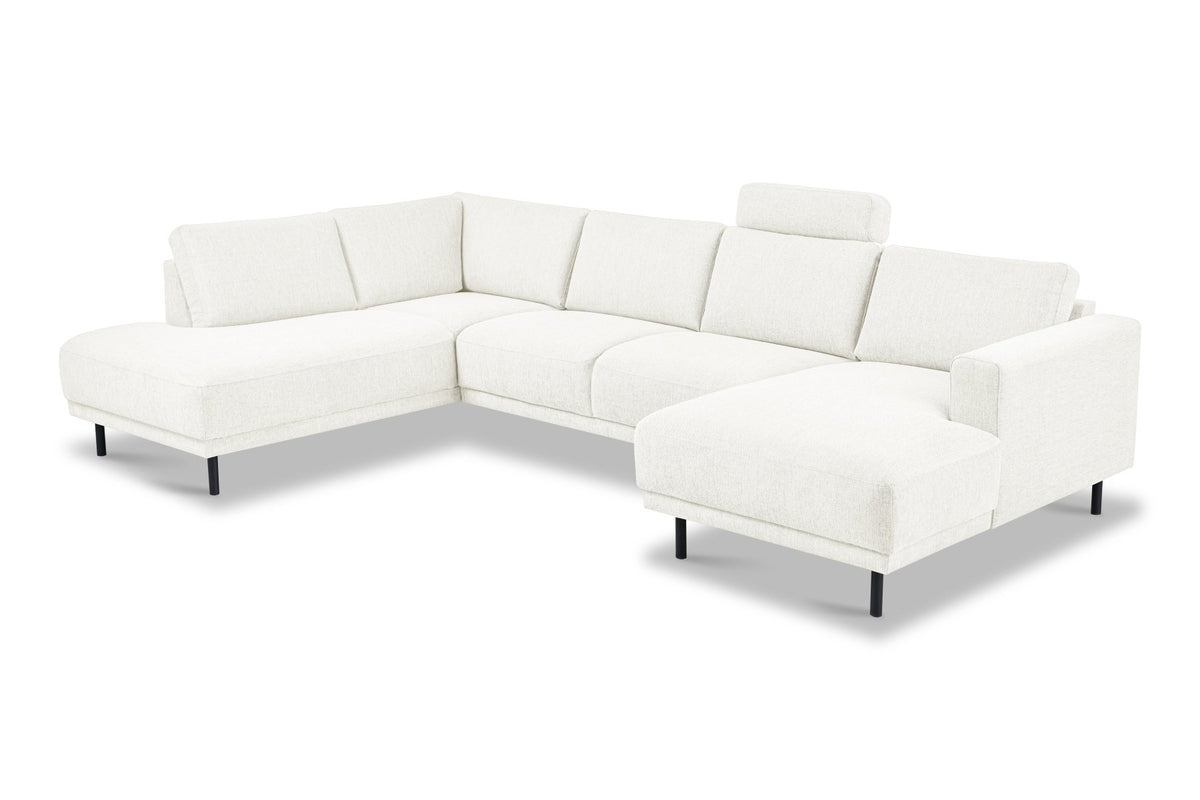 Sofas - Headrest beige sofa fabric - Aniko - Dimehouse