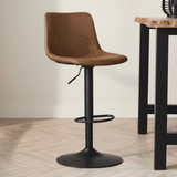 Industrial Swivel Bar Stool Boran Cognac - Adjustable - Without Armrests atmospheric photo in modern interior