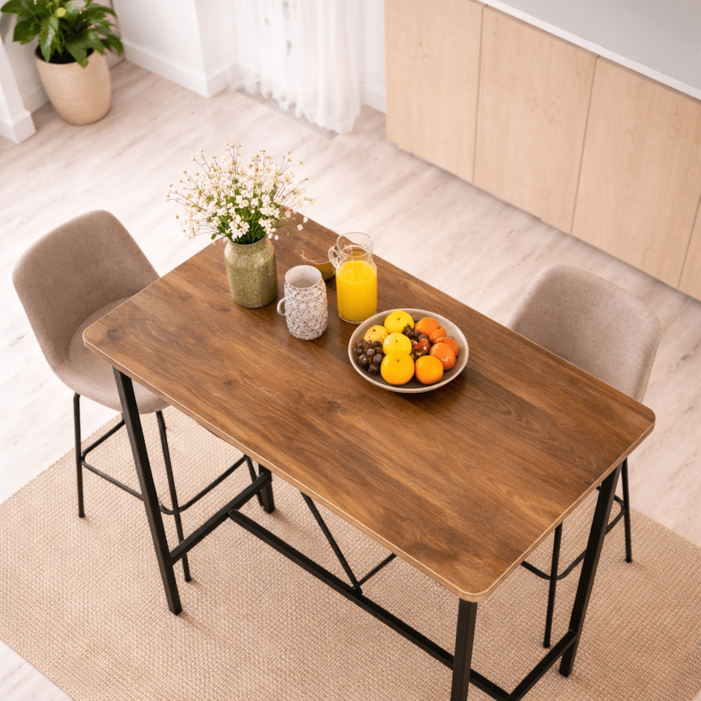 Bar tables - Bar table Walnut melamine - 90 x 48 cm - 92 cm high - North - Dimehouse