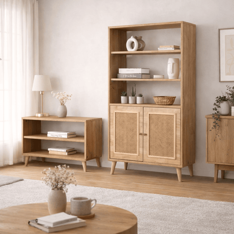 Bookcases - Bookcase Jut Oak Beechwood 40x110x90 cm - Dimehouse