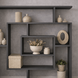 Bookcases - Bookcase Maze Anthracite Melamine 125x129x22 cm - Dimehouse
