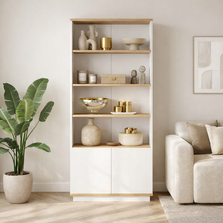 Bookcases - Bookcase Nautica Atlantic Pine White Melamine 75x168.3x26.8 cm - Dimehouse