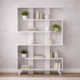 Bookcases - Bookcase Rain White Melamine 120x162x20 cm - Dimehouse