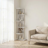 Bookcases - Bookcase Saso White Melamine 37x141x24 cm - Dimehouse