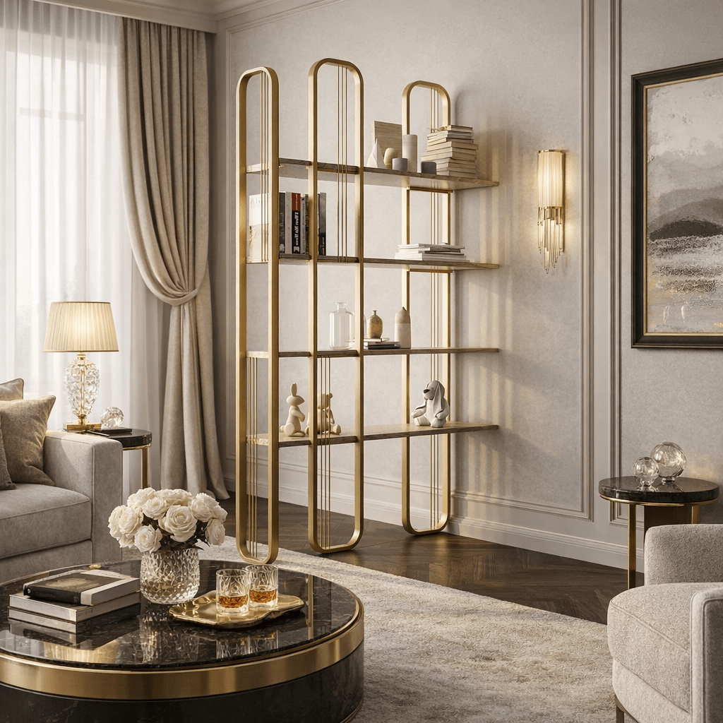 Bookcases - Bookcase Sierra Yellow Melamine 124x182x26 cm - Dimehouse