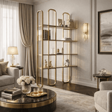 Bookcases - Bookcase Sierra Yellow Melamine 124x182x26 cm - Dimehouse