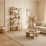 Bookcases - Modern chic bookcase Veneto gold metal glass 80x165x30 cm - Dimehouse