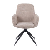 Dining room chairs - Swivel dining room chair Nela Chenille Beige - With Armrests - Dimehouse