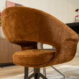 Eetkamerstoelen-Eetkamerstoel Suzie draaibaar velvet oker Geel-Dimehouse