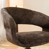 Eetkamerstoelen-Eetkamerstoel Suzie draaibaar velvet bruin-Dimehouse