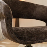 Eetkamerstoelen-Eetkamerstoel Suzie draaibaar velvet bruin-Dimehouse